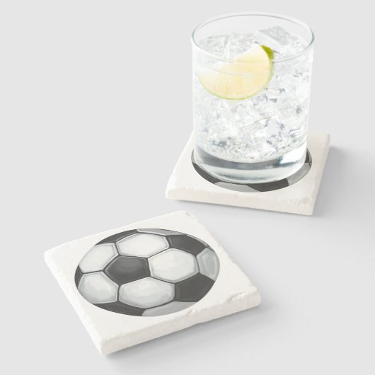 Fußball Steinuntersetzer (Seitenansicht)