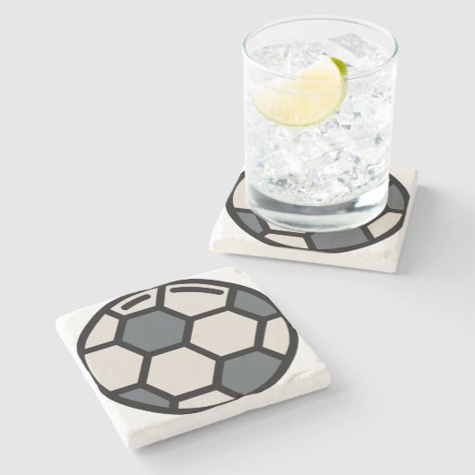 Fußball Steinuntersetzer (Seitenansicht)