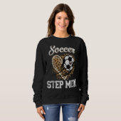 Fußball Step Mama Leopard Ball Muttertag Sweatshirt (Vorne ganz)