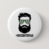 Fußball Stepdad mit Bart Step Vater Step Button (Vorderseite)