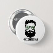 Fußball Stepdad mit Bart Step Vater Step Button (Vorne & Hinten)