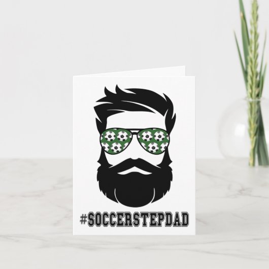 Fußball Stepdad mit Bart Step Vater Step Karte (Vorderseite)