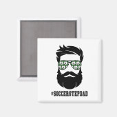 Fußball Stepdad mit Bart Step Vater Step Magnet (Vorderseite/Rückseite)