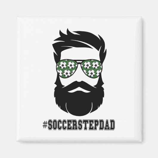 Fußball Stepdad mit Bart Step Vater Step Magnet (Vorne)