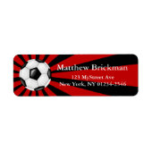 Fußball-Sticker Rot-Schwarz-Rücksendeadresse (Vorne)