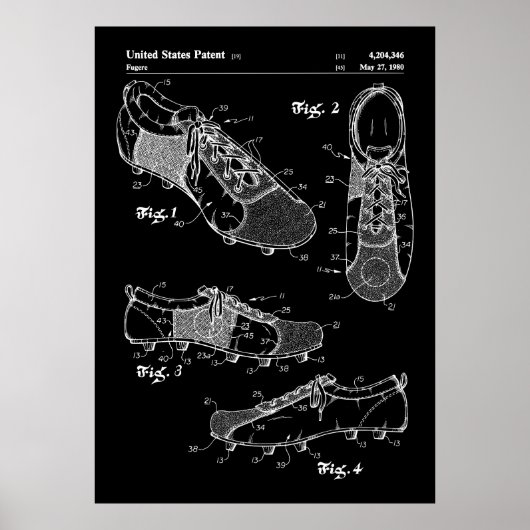 Fußball-Stiefel-Patent Poster (Vorne)