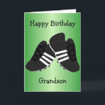 Fußball Stiefel Personalisiert Grandson Geburtstag Karte<br><div class="desc">Grußkarten Fußball Stiefel Enkel Geburtstagskarte. Passen Sie diese Geburtstagskarte mit jedem beliebigen Text an und lassen Sie sie dann ausdrucken und an Sie senden oder laden Sie sie sofort auf Ihr Mobiltelefon herunter. Wenn Sie Hilfe bei der Anpassung benötigen, kontaktieren Sie uns über den Link auf dieser Seite. Fußball-Design personalisierte...</div>