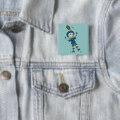 Fußball-Strichmännchen Blau Button (Beispiel)