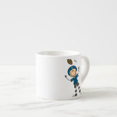 Fußball-Strichmännchen Blau Espressotasse (Vorderseite Rechts)