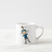 Fußball-Strichmännchen Blau Espressotasse (Rechts)