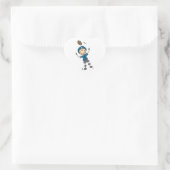 Fußball-Strichmännchen Blau Herz-Aufkleber (Tasche)