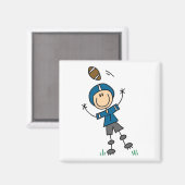 Fußball-Strichmännchen Blau Magnet (Vorderseite/Rückseite)