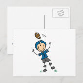Fußball-Strichmännchen Blau Postkarte (Vorne/Hinten)
