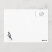 Fußball-Strichmännchen Blau Postkarte (Rückseite)