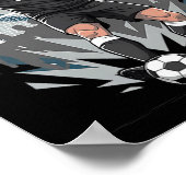 Fußball-Stürmer erzielt das Elfmetertor Comic  Poster (Ecke)