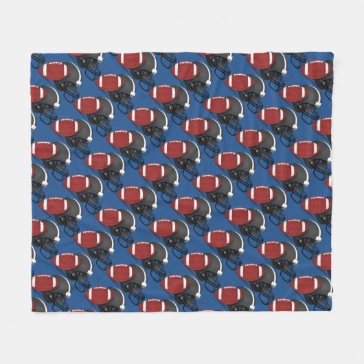Fußball-Sturzhelm und Ball-Fleece-Decke Fleecedecke (Vorderseite (Horizontal))