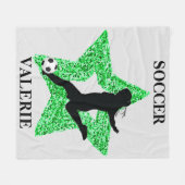 Fußball Superstar Fleece Blanket mit Namen (Vorderseite (Horizontal))