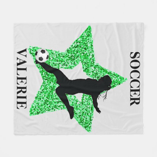 Fußball Superstar Fleece Blanket mit Namen (Vorderseite (Horizontal))