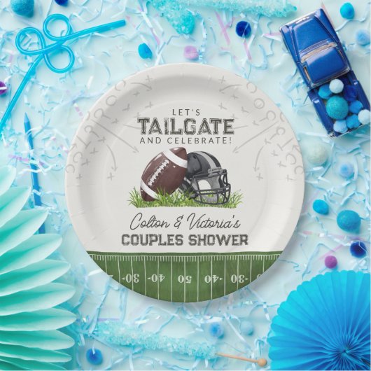 Fußball-Tailgate & Celebrate Touchdown-Paare Pappteller (Party)
