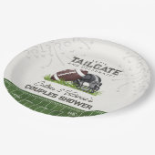 Fußball-Tailgate & Celebrate Touchdown-Paare Pappteller (Schrägansicht)