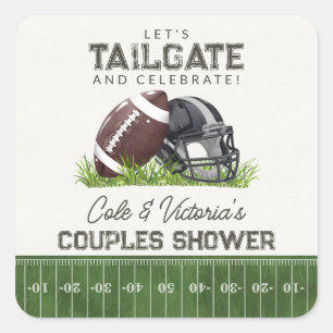 Fußball-Tailgate & Celebrate Touchdown-Paare Quadratischer Aufkleber