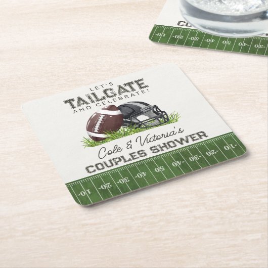 Fußball-Tailgate & Celebrate Touchdown-Paare Rechteckiger Pappuntersetzer (angewinkelt)