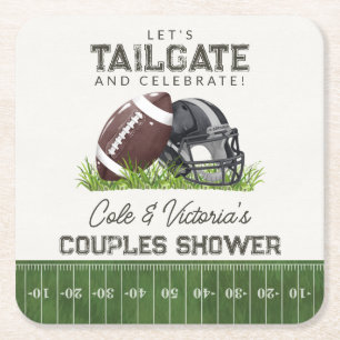 Fußball-Tailgate & Celebrate Touchdown-Paare Rechteckiger Pappuntersetzer