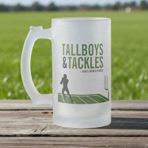 Fußball Tallboys & Tackles Sports Geburtstagsfeier Mattglas Bierglas