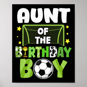 Fußball-Tante Geburtstag Junge Party Fußball-Famil Poster