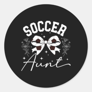 Fußball Tante Kokette Fußballspielerin Tante Fußba Runder Aufkleber