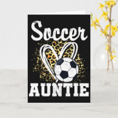 Fußball Tante Leopard Herz Karte (Gelbe Blume)