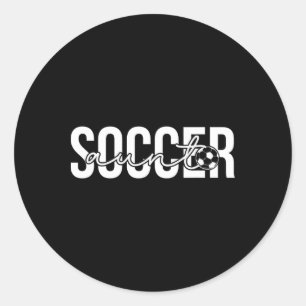 Fußball-Tante Tante, die stolz auf einen Fußballsp Runder Aufkleber