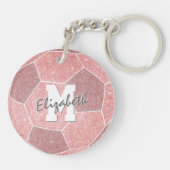 Fußball-Taschentasche mit polierrosa Farbe mit Mon Schlüsselanhänger (Rückseite)