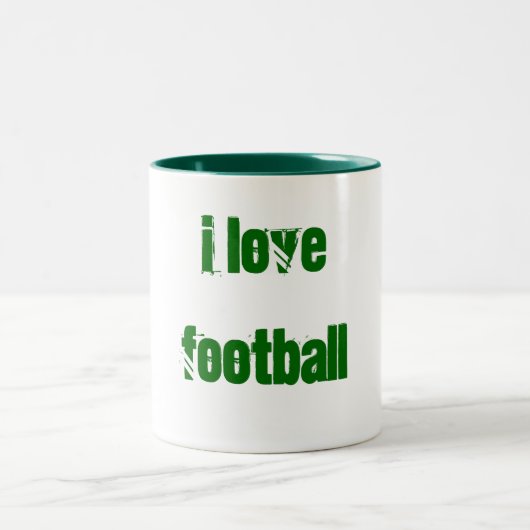 Fußball-Tasse der Liebe I Zweifarbige Tasse (Mittel)