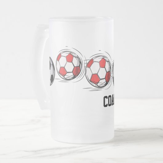 Fußball-Tasse durch den SRF Mattglas Bierglas (Vorderseite Links)