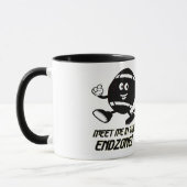 Fußball-Tasse in Weiß und Schwarz-Cartoon Tasse (Links)