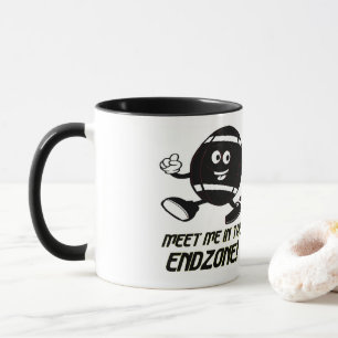 Fußball-Tasse in Weiß und Schwarz-Cartoon Tasse