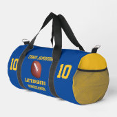 Fußball-Team, Coach, Spieler Blue Gold Personalize Duffle Bag (Rechte Ecke)