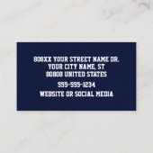 Fußball Team Coach Stadion Thema Visitenkarte (Rückseite)