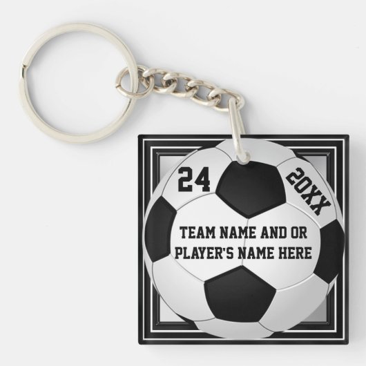 Fußball-Team-Geschenke PERSONALISIERT mit 3 Schlüsselanhänger (Vorderseite)