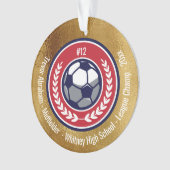 Fußball Team Gold Red White Blue Modern Ornament (Vorderseite)