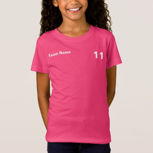 Fußball-Team Kids Custom League Uniform - Mädchen T-Shirt (Vorderseite)