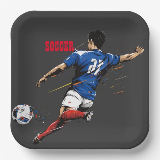 Fußball-Team-Player-Papiertafel Pappteller (Vorderseite)