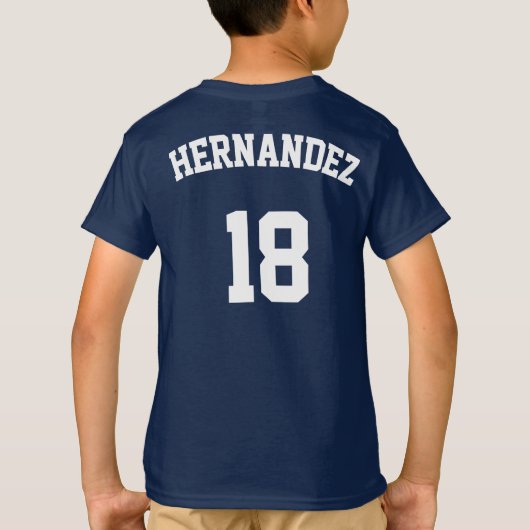 Fußball-Team, Spielername und Jersey-Nummer - kund T-Shirt (Rückseite)