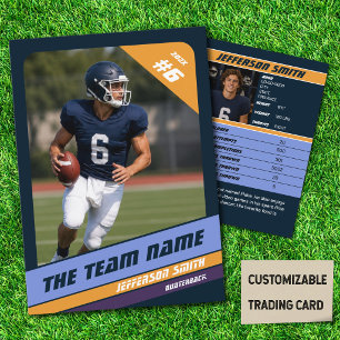Fußball Team Trading Card Sport Geschenk Dunkelbla Telefonnummerkarte