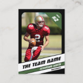 Fußball Team Trading Card Sport Geschenk Idee Grün Telefonnummerkarte (Vorderseite)