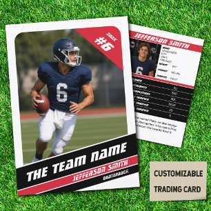 Fußball Team Trading Card Sport Geschenke Idee Rot Telefonnummerkarte