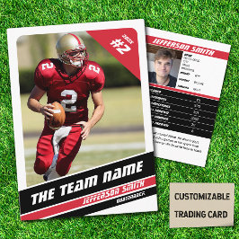 Fußball Team Trading Card Sport Geschenke Idee Rot Telefonnummerkarte