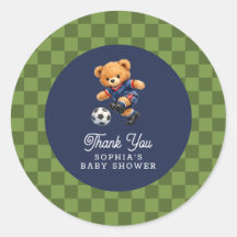 Fußball-Teddybär Karo-Retro-Baby-Party