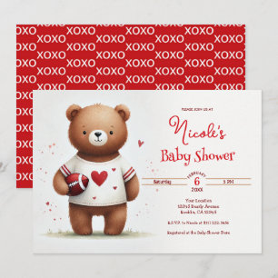 Fußball-Teddybär-Valentinstag-Baby-Party Einladung